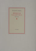 Book cover with red border and text on a gray background